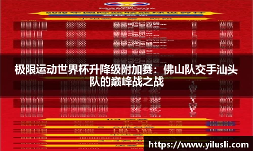 极限运动世界杯升降级附加赛：佛山队交手汕头队的巅峰战之战